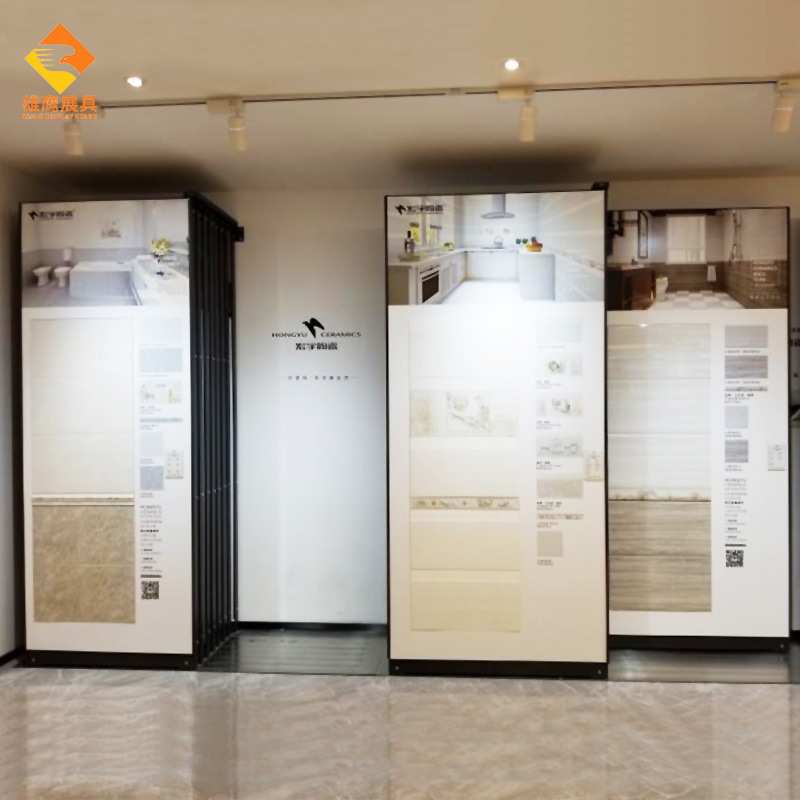 工厂热销瓷砖展示架定制陶瓷岩板推拉门展具木地板石材大板架