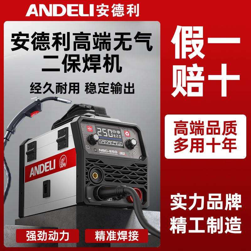 安德无气二保焊机250家用220v电焊二保焊三用一体工业气...