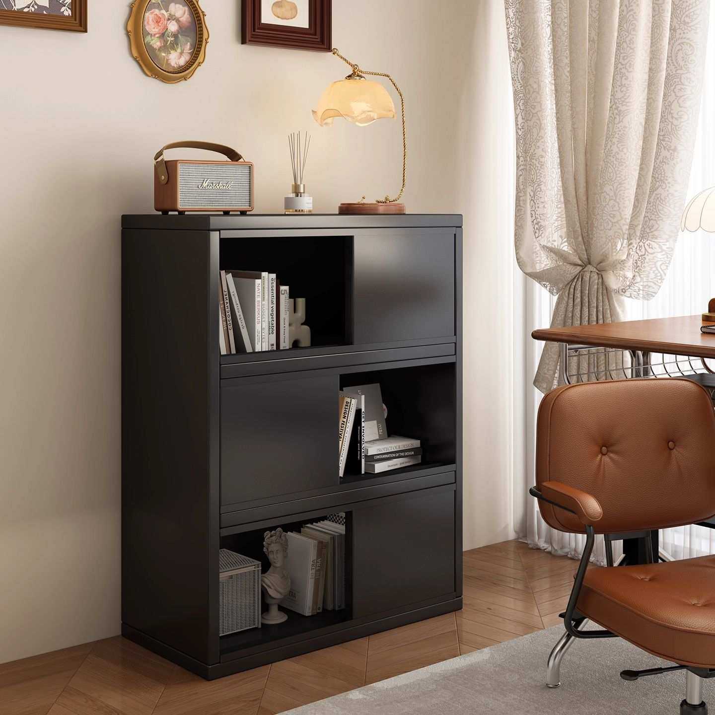 复古书架实木收纳柜书柜家用卧室高级床头展示柜收纳架落地置物柜,3C数码配件,摄像机配件,淘宝优惠券,粉丝福利购,淘宝优惠卷