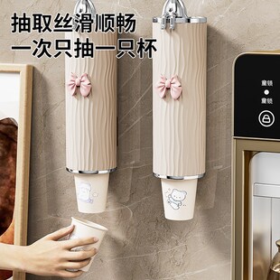一次性杯子取杯器放纸杯桶杯架装水杯收纳储物盒防尘置物架子神器