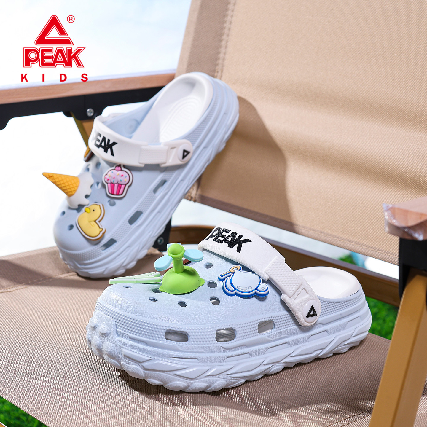 匹克儿童洞洞鞋夏季女孩沙滩外穿软底凉鞋新款男童大童拖鞋2026