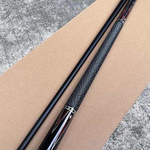 碳素纤维台球小头杆9.5MM斯诺克桌球杆1/2分体黑8盒套装全黑球杆