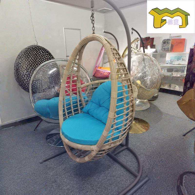 户外藤编秋千创意北欧风铁架防晒鸟巢花园庭院阳台休闲吊篮