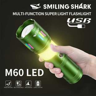 Multifunctional dual light flashlight telescopic camping lig