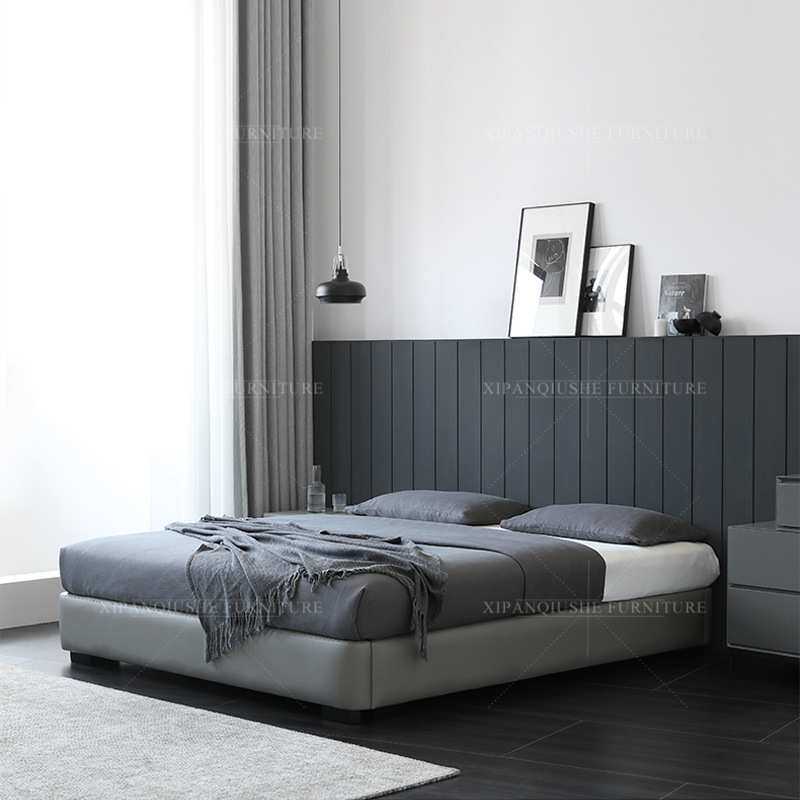 现代简约皮艺床无床头榻榻米床 日式小户型气压储物矮床无靠背床