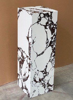 大理石摆件底座酒店别墅玄关客厅雕塑摆件立柱装饰高端定制