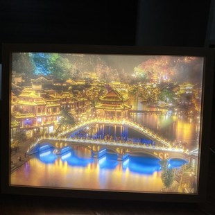 凤凰古城灯光画洪崖洞太古里千厮门下动漫灯画创意LED床头摆件灯