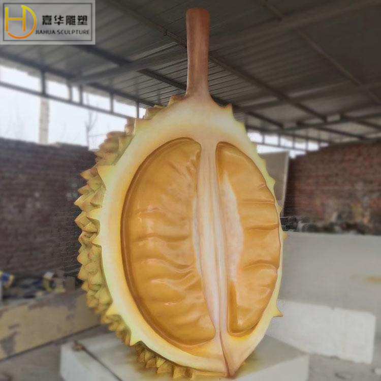 仿真榴莲雕塑玻璃钢仿真水果雕塑制作户外大型景观雕塑摆件工艺