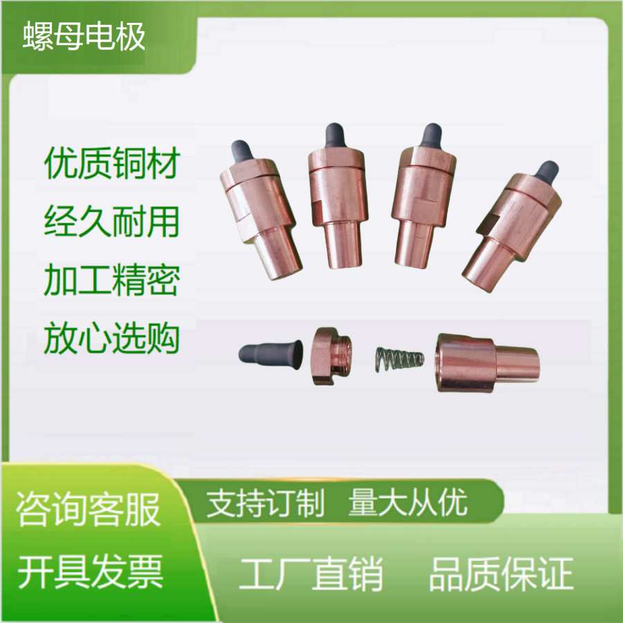螺母电极M4M5M6M8M10M12铬锆铜焊头电极座KCF定位销