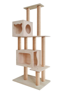 松木 大型猫爬架环保 豪华实木猫窝猫树树屋猫玩具大型自制多层环
