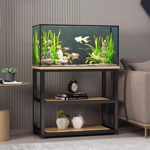 鱼缸专用架子放置柜水族箱底座钢木置物架超强承重多层鱼缸柜