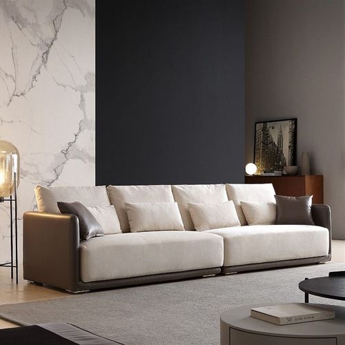 意式极简小户型组合客厅三人四人位布艺乳胶皮布租房沙发北欧简约