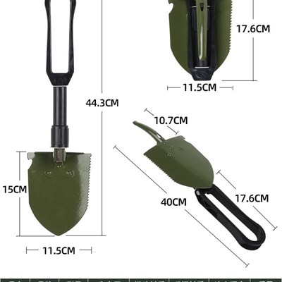 6411工厂Q4多功能折叠工兵铲迷你便携钢铲户外钓鱼露营铁锹小铲子