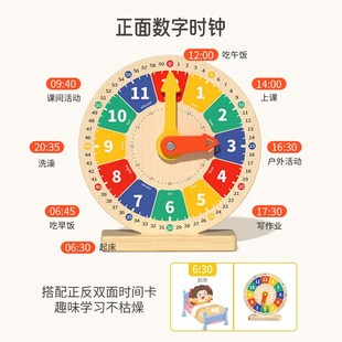 儿童力幼数字时钟教具钟表质儿园智木开发动脑认识学习时间玩具