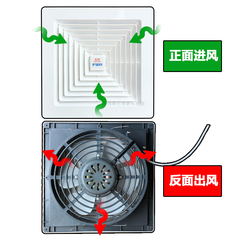 1静寸真野0吊顶天花排气扇直排换气扇办公室强力家用吸音抽烟风机