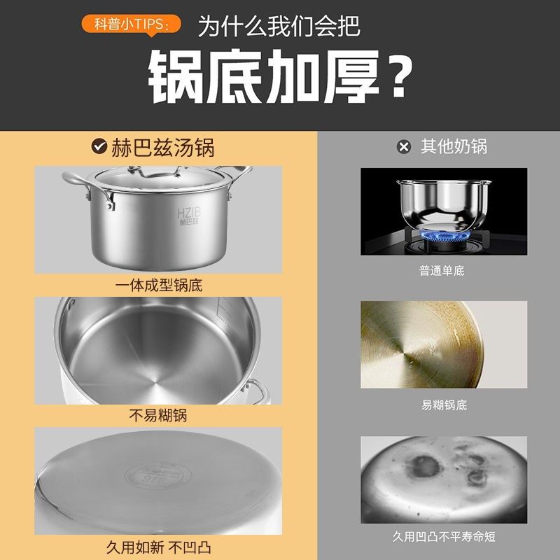 赫辅兹用16不锈钢蒸锅双层蒸馒头巴食锅电磁炉燃气灶通3家用汤锅2