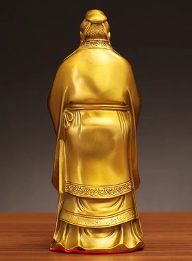 老全黄铜雕子孔夫子桌面摆件送纯师教师节客厅家用中式孔塑礼品