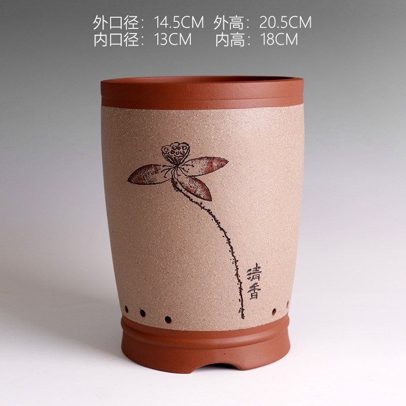 景兴紫砂花盆精品手花盆兰工刻绘桌面春兰盆绿植盆宜盆君子兰花盆