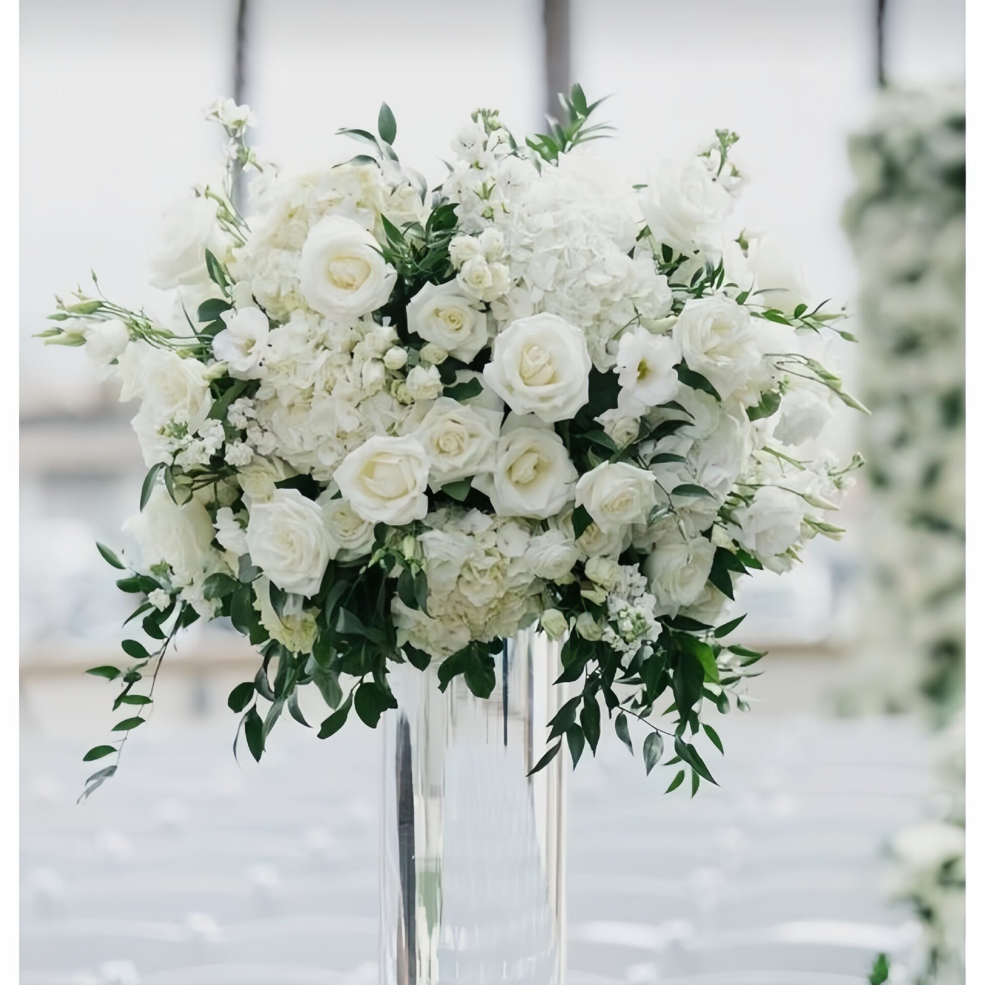 跨境厂家批发白色玫瑰绣球仿真花球婚庆婚礼生日派对餐桌装饰假花