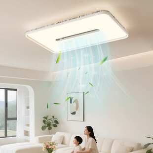 隐形风扇灯客厅无叶风扇灯主灯带电扇一体吸顶灯2025新款灯具115L