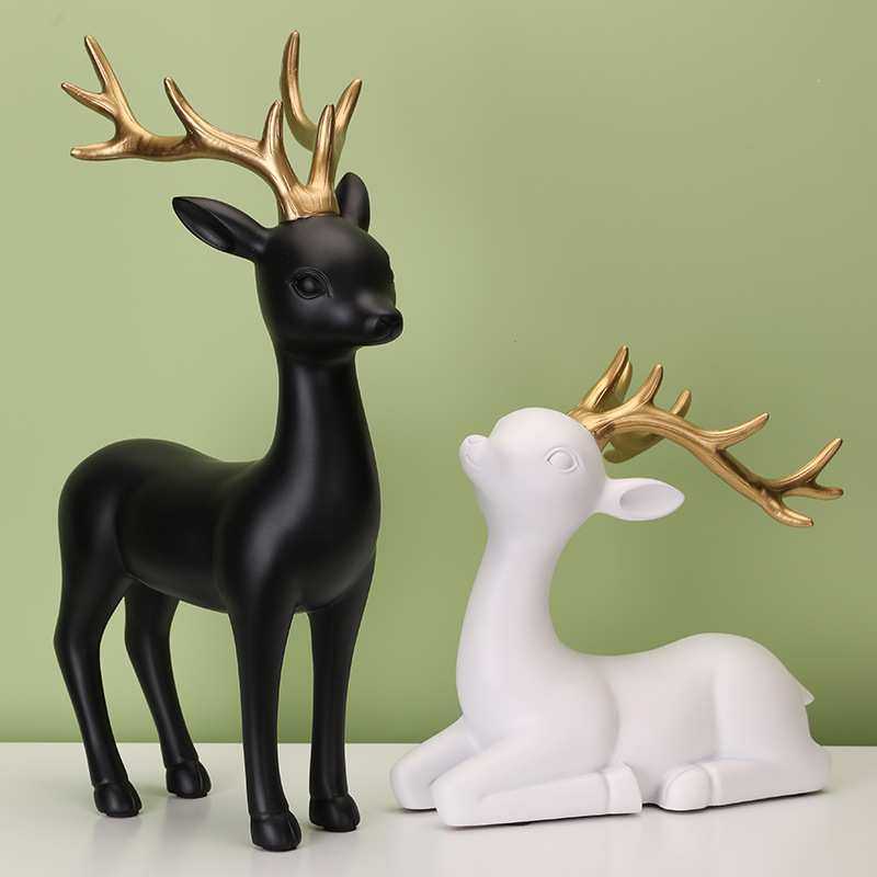 对鹿树脂摆件家居美式客厅电视柜酒柜玄关工艺品家装办公室软装饰,模玩/动漫/周边/娃圈三坑/桌游,模型制作工具/辅料耗材,淘宝优惠券,粉丝福利购,淘宝优惠卷