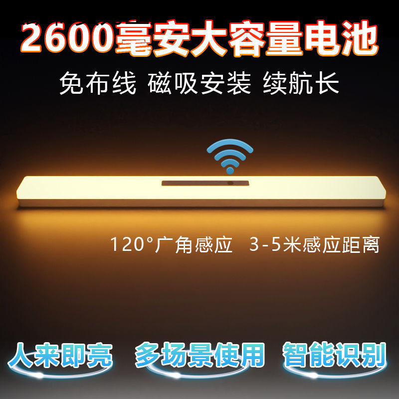 智能人体感应灯充电式免布线玄关床头夜灯全自动衣柜鞋柜灯楼道灯
