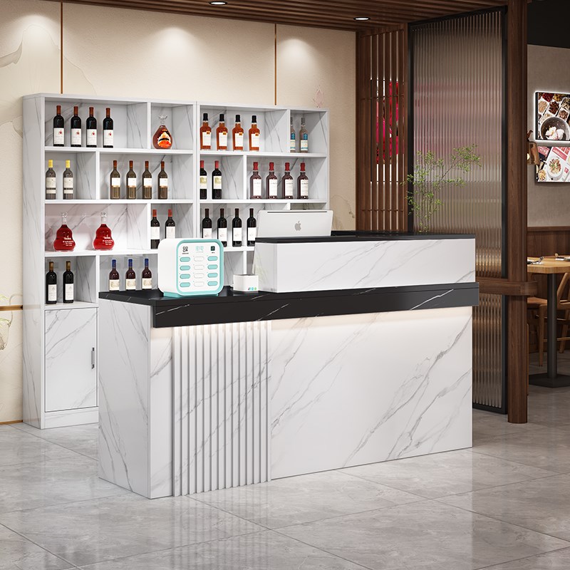 饭店收银台店铺小型餐饮店便利店前台接待台转角复古吧台酒柜柜台