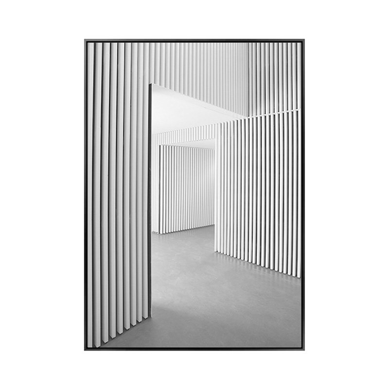 玄关过道装饰画摄代简影建筑空间黑白现约挂画客厅大气艺术画几何