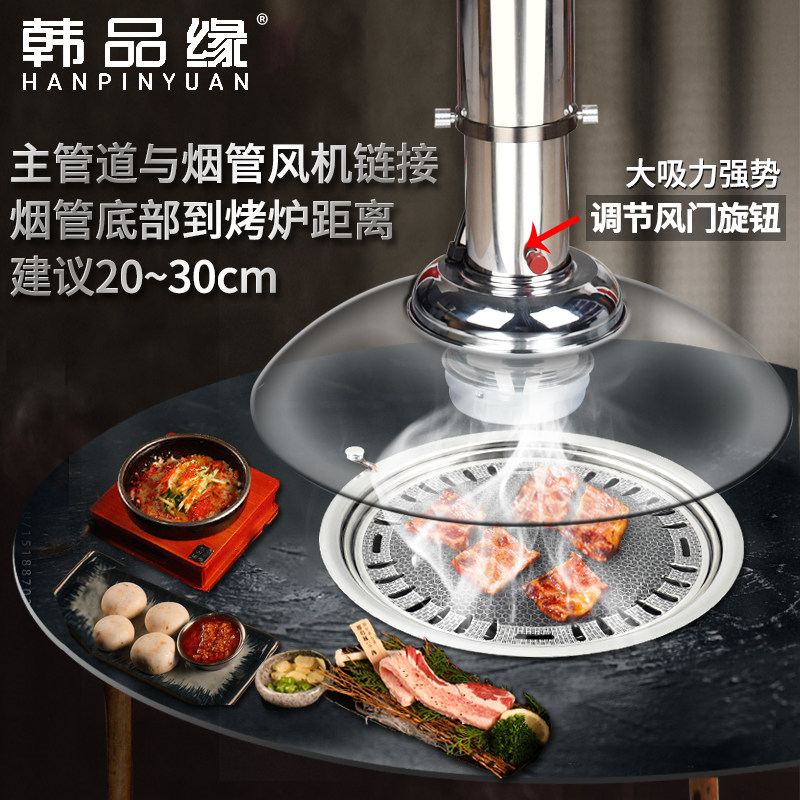 烤肉店伸缩排烟管不锈钢排风系统上排烟烧烤烟烟机设用抽吸商备
