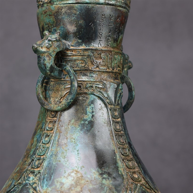 古青铜器摆件十三物星壶容酒器酒樽博摆件架年馆古玩收藏制作