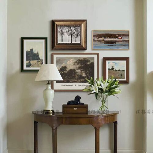 欧式风景组合装饰画办公室书房背景墙壁画酒店公寓玄关画餐厅挂画