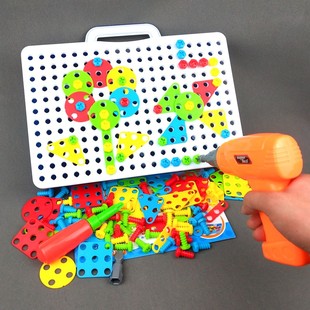 儿童螺丝组装 组合玩具 男孩早教益智电钻动手拧螺丝钉拼盘拆卸拆装