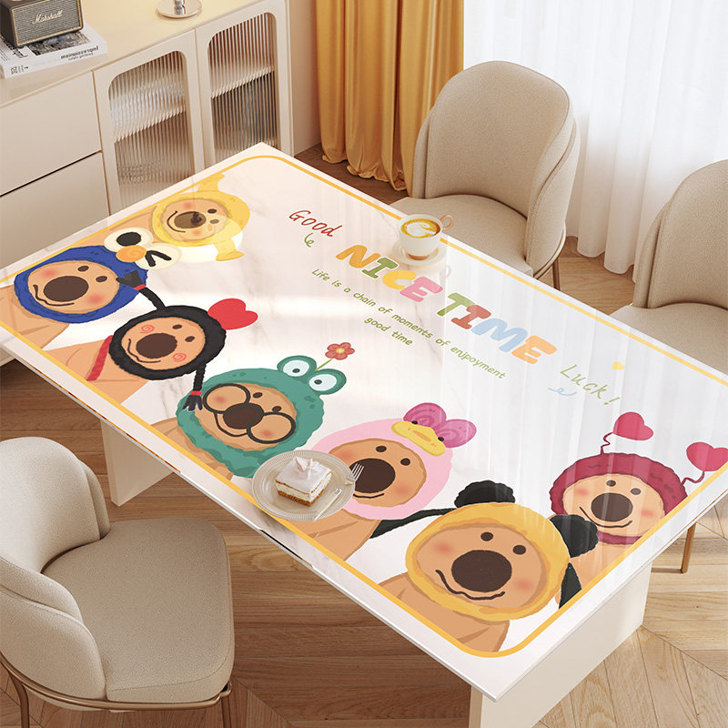 pvc软玻璃餐桌垫桌布免洗防水防油台布电视柜茶几卡通桌垫保护垫,居家布艺,桌布,淘宝优惠券,粉丝福利购,淘宝优惠卷