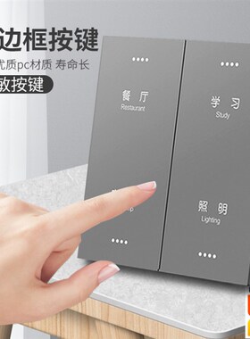 zi刻黑ee零火开关琴键翘板面板定制g字b白金灰色可选智能语音