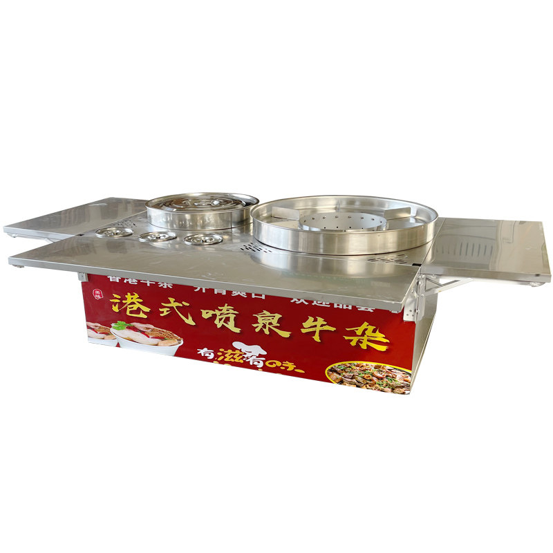 港式喷泉牛杂车商用摆摊移动多功能双锅麻辣烫锅汤煮面粉燃气电热