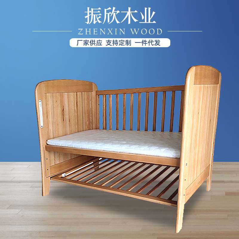厂家 婴儿拼接床宝宝木制摇床摇篮榉木床欧式拼接婴儿床护栏床