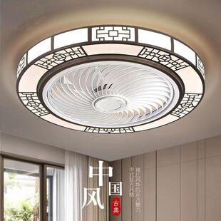 卧室吸顶灯风扇灯新中式书房带风扇一体灯简约餐厅吊扇灯新款跨境