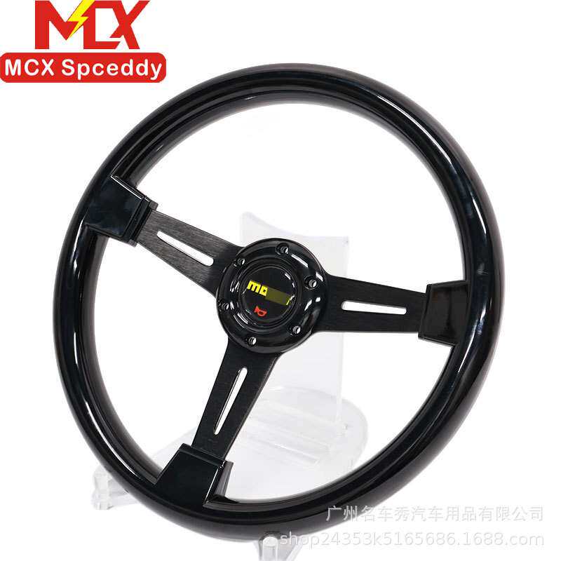 新款 改装快拆方向盘14寸ABS黑色浅凹铝合金支架通用孔距70mm