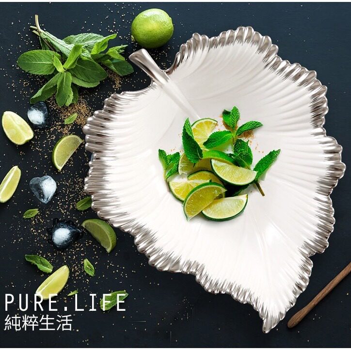 家居陶瓷大水果盘创意客厅茶几装饰品摆件零食电镀干工艺品收纳