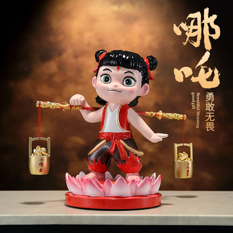 新款中式创意礼物哪吒2之魔童闹海玄关电视柜酒柜装饰品乔迁摆件
