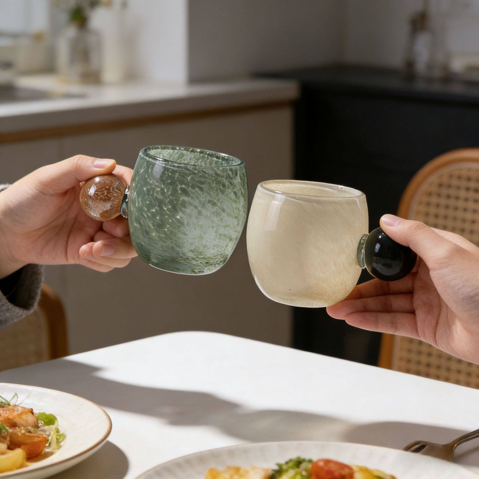 艺术玻璃水杯 日式清酒杯子礼品 创意装饰工艺品 手工玻璃花瓶