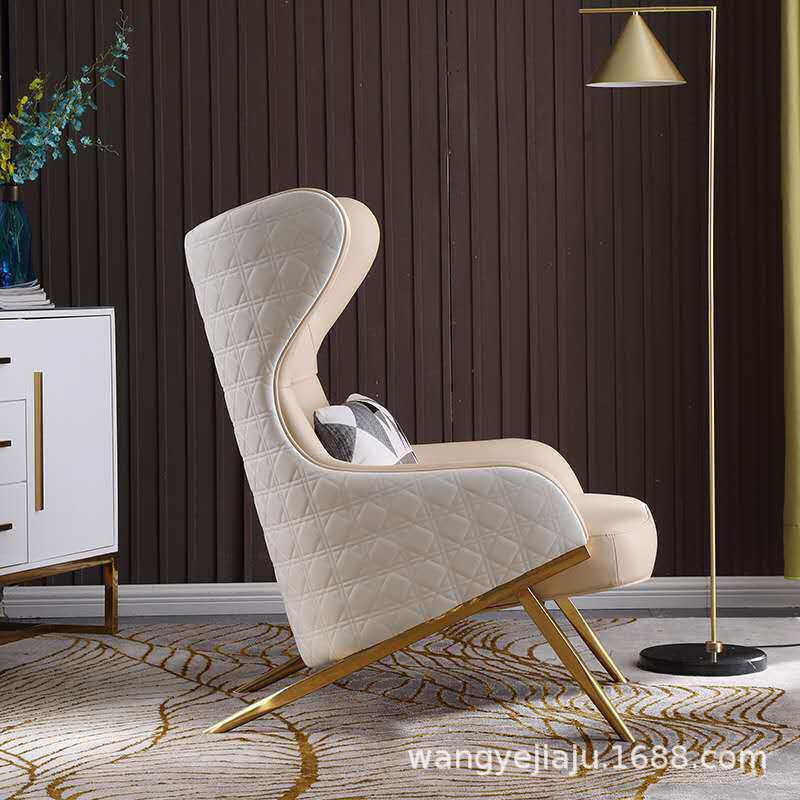 轻奢休闲椅奢设计师老虎椅华单人沙发北欧客厅酒店现代沙发椅