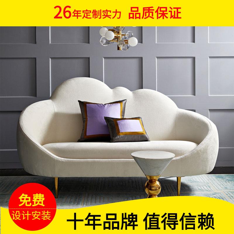 现代简约时尚布艺双三人沙发客厅欧式轻奢小户型个性布沙发卧室