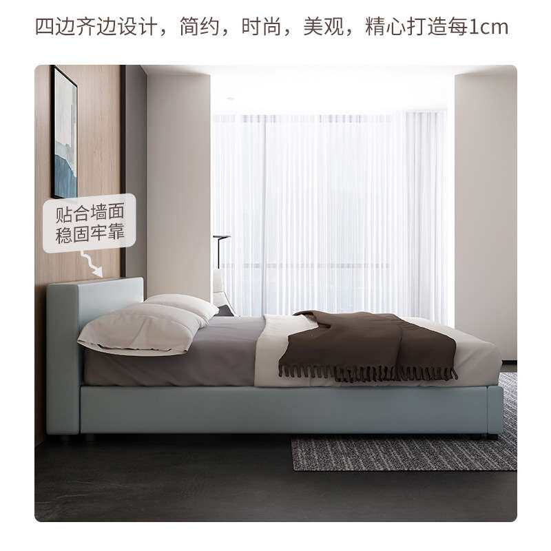厂家 简约皮床 公寓酒店单人床1.35米1.5科技布双人床1.8米