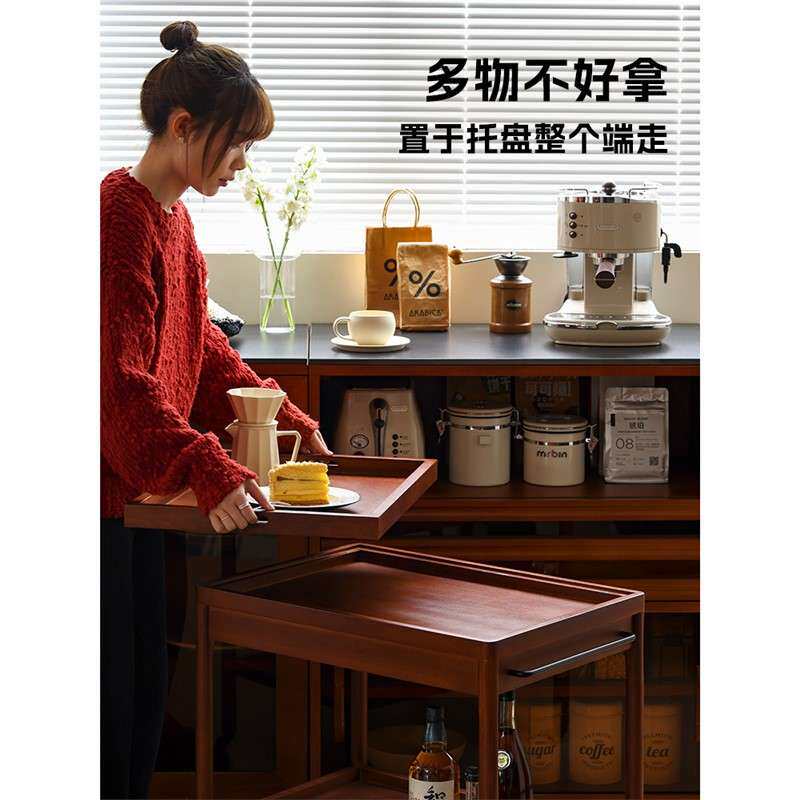 余弦家具北欧可移动小推车边几带轮复古网红置物架收纳餐车