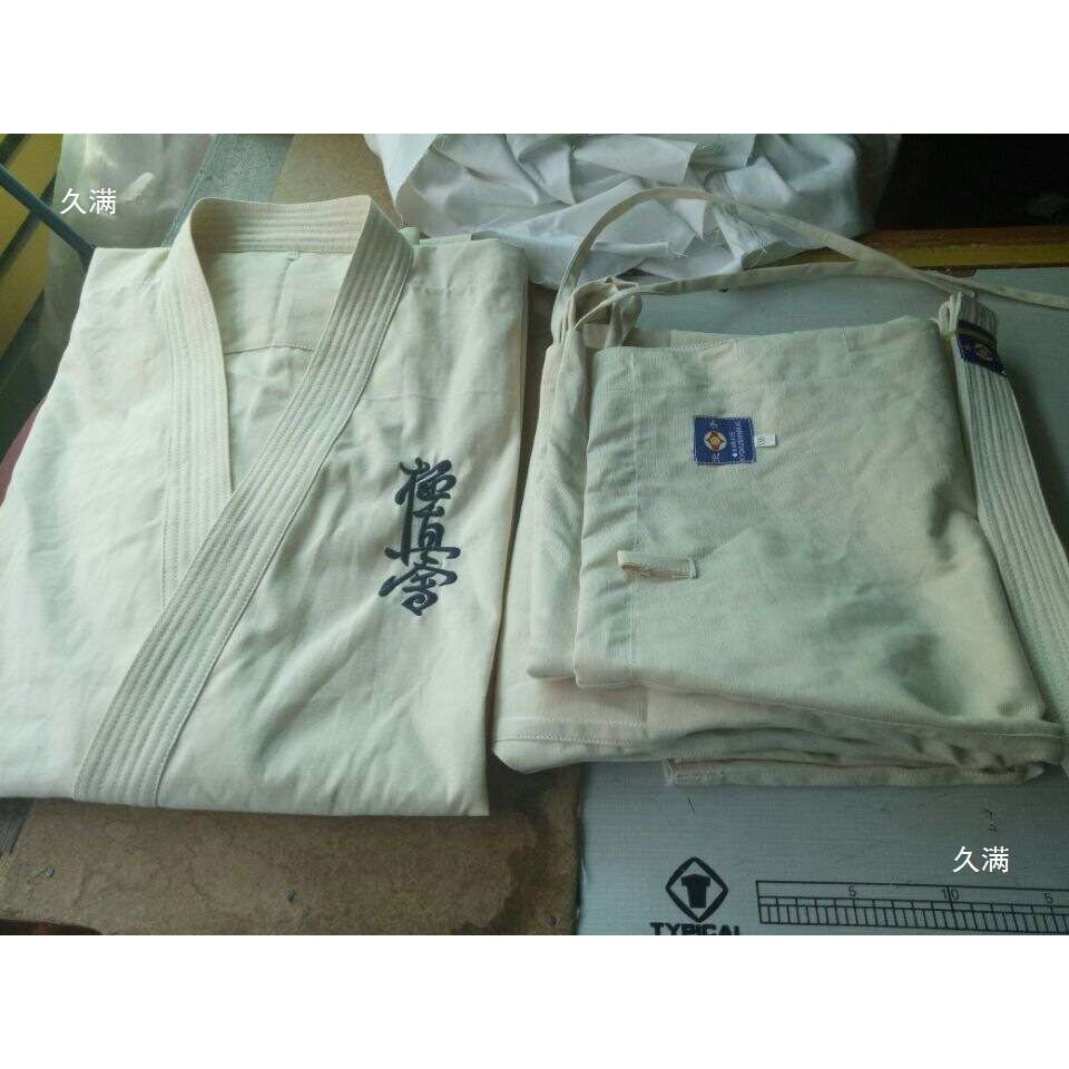 巴西柔术柔道服制服白色本色极真会道馆空手道比赛儿童套装