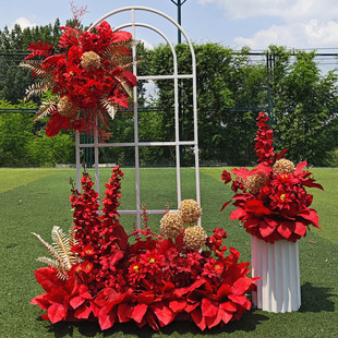 新款婚庆千代兰仿真花地排花T台迎宾路引花背景挂花婚礼套系花艺