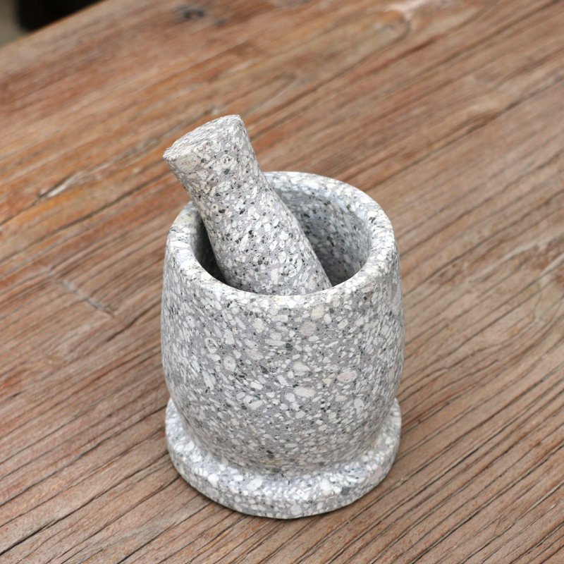 御工坊天然石头麦饭石捣蒜器蒜臼子研钵麦饭石蒜窝子研磨器捣蒜泥