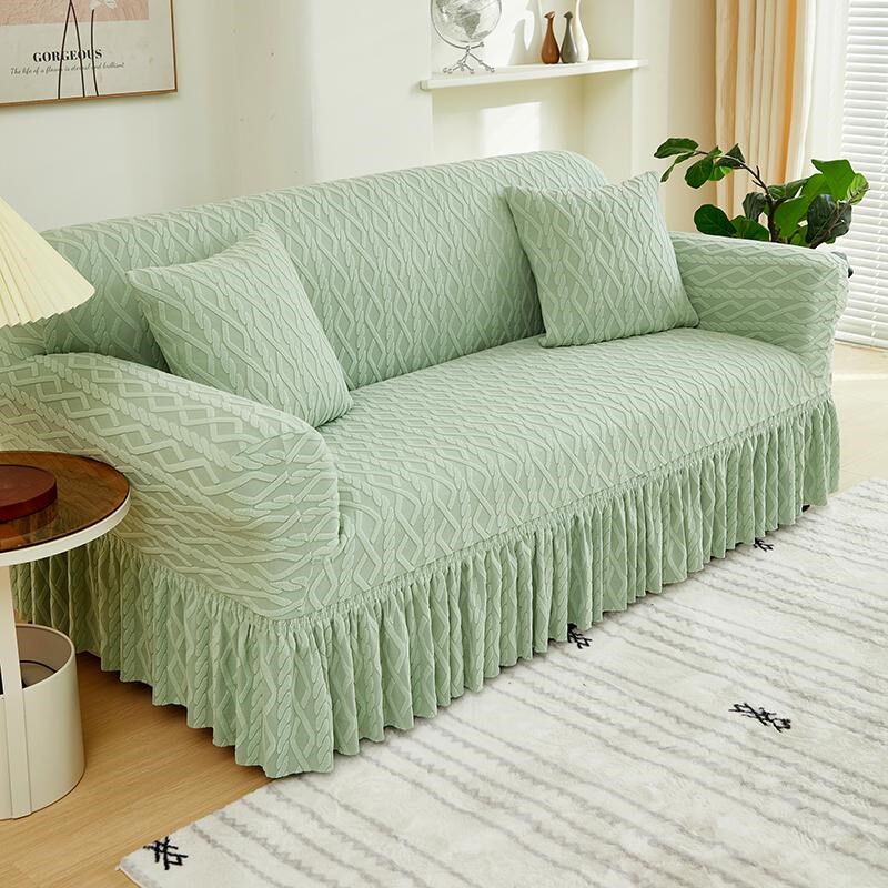 全包弹力裙摆沙发套高级感四季通用懒人直排沙发套子一体沙发罩布