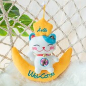 叮咚你好欢迎光临感应器店铺进门迎宾娃娃门铃卡通毛绒语音播报器